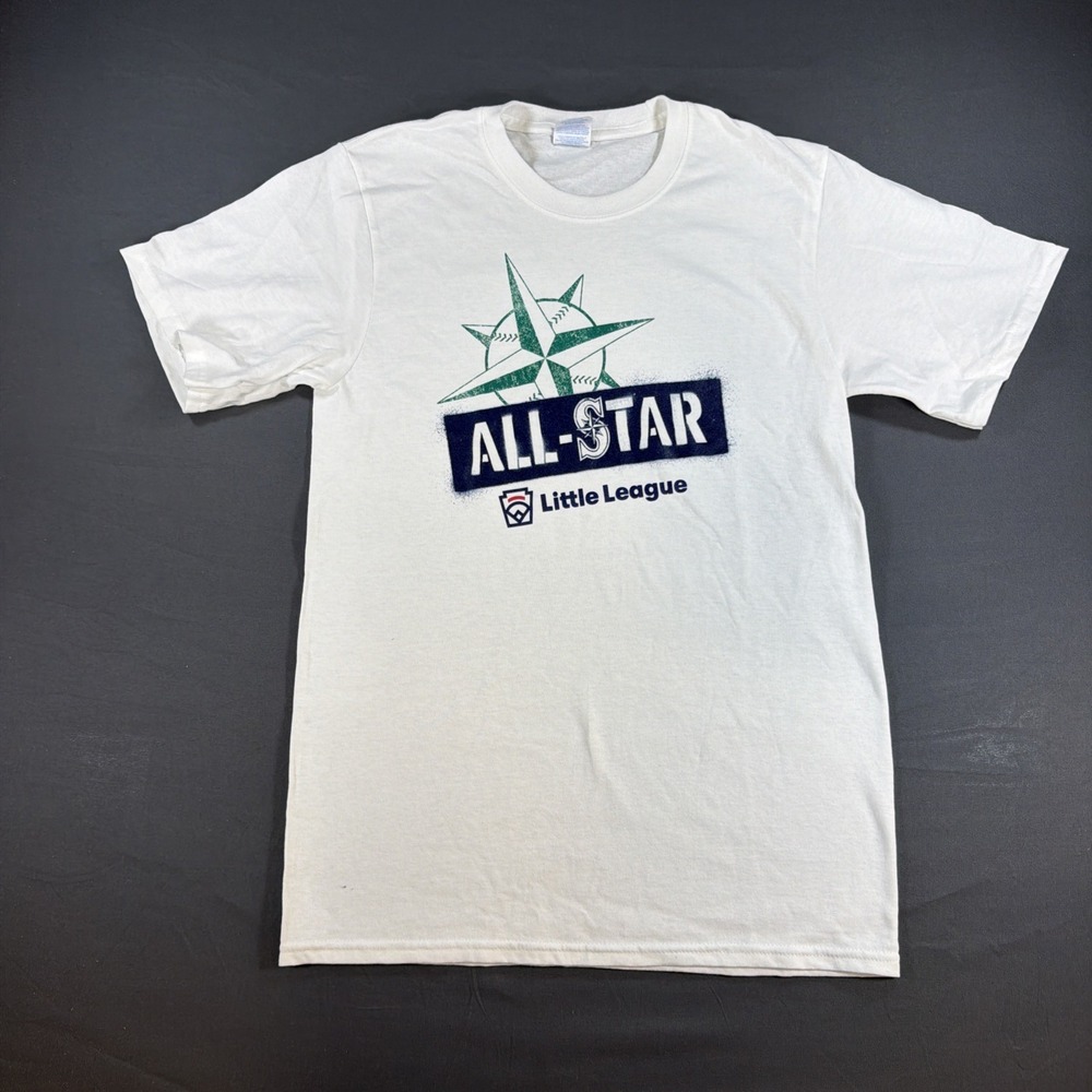 Port & Company Little League All-Star Mariners Graphic T-Shirt White Mens Small